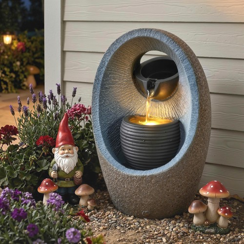 Water feature with tier - with, 2-tier