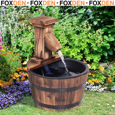 Wood Barrel Patio Water